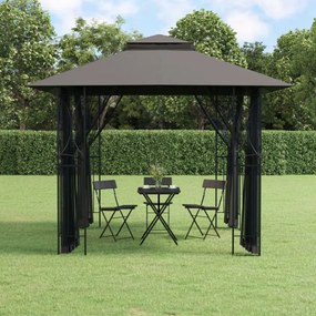 antracit acél pavilon oldalfalakkal 300 x 300 x 270 cm