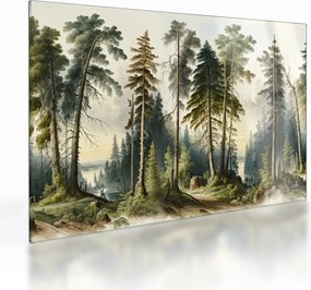 Üveg kép - Szüreti táj az erdők (70x50 cm)
