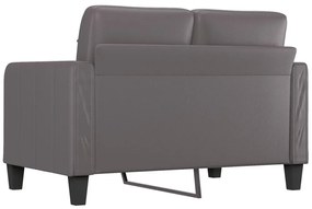 2 személyes szürke műbőr kanapé 120 cm