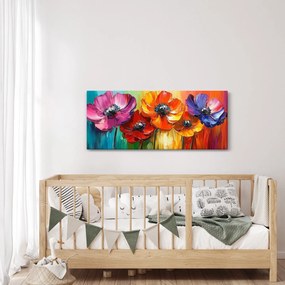 Kép - Öt színes virág (120x50 cm)