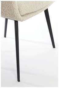 Krémszínű kárpitozott karfás étkezőfotel Leone – Light &amp; Living