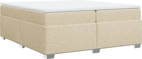 vidaXL krémszínű szövet rugós ágy matraccal 200 x 200 cm