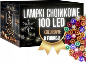 Karácsonyfa fényfüzér Led 100 multicolor 8m IP44 kültéri beltéri