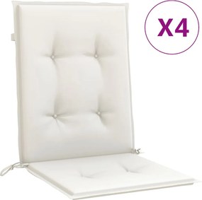 vidaXL 4 db melange krémszínű szövet háttámlás székpárna 100x50x4 cm