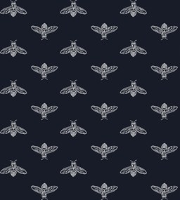 Sötétkék Tapéta A Nappaliba Méhecske Minta A Nappaliba Tapéta