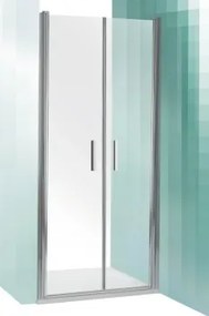 Roltechnik TCN2 két szárnyú zuhanyajtó két fal közé ezüst profillal átlátszó üveggel 100