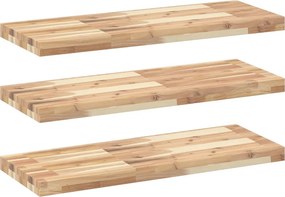 vidaXL 3 db kezeletlen tömör akácfa függőpolc 100 x 30 x 4 cm