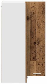 Függő szekrény Riga Régi fa és fehér 57 x 57 x 100 cm Faanyag