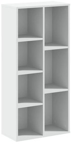 fehér szerelt fa könyvespolc 50 x 25 x 105 cm