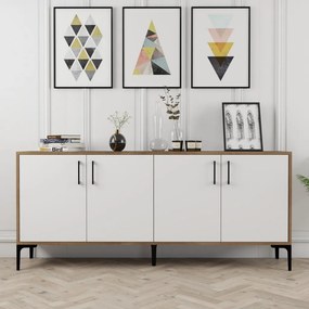 Kiev komód, dió-fehér, 180 cm