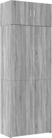 vidaXL szürke sonoma színű szerelt fa tárolószekrény 80x42,5x225 cm