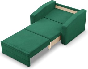 Vertico fekvőfotel, 80 cm széles, bársony, zöld