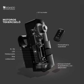 Motoros mobil tekercselő + 3 x 215 cm tengely szett