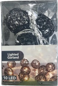Csillogó fénylánc fekete 10 Led Ajándék