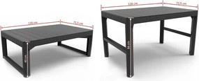 Lyon rattan kerti asztal grafit