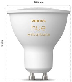 LED okos izzó szett 3 db-os GU10, 4 W White ambiance – Philips Hue