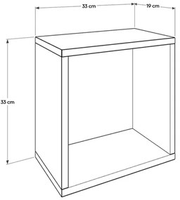 Fali polc 33x33 cm barna