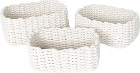Tároló Kosarak fonott 3 db fehér