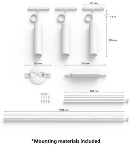 Philips - KÉSZLET 3x LED RGB Dimmelhető csillár zsinóron sínrendszerhez Hue LED RGB/15,6W/230V