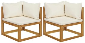 vidaXL 2 db krémszínű és fehér elemes sarokkanapé párnákkal