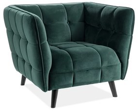 Castello Velvet fotel, zöld / fekete