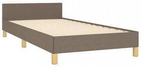 tópszínű szövet ágykeret fejtámlával matrac nélkül 90x200 cm