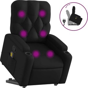 vidaXL fekete műbőr dönthető masszázs- és állófotel