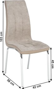 Étkezőszék, bézs/króm, GERDA NEW