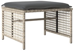 4 részes szürke polyrattan üveg kerti ülőgarnitúra párnákkal