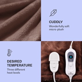 Klarstein Dr. Watson XXL, melegítő takaró, 3 fűtési fokozat, mosható, 200 x 180 cm, mikroplüss