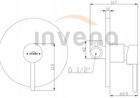 Invena Dafni, rejtett akkumulátor 1 kimenet, fekete matt, BP-88-4O1-A