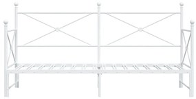 Daybed with Trundle without Mattress White 90x190 cm acél
