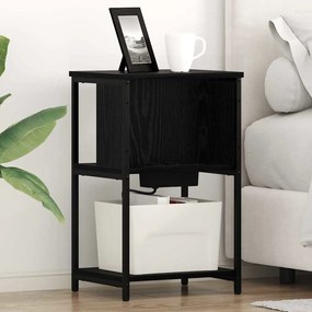 Éjjeliszekrény 2 pcs Musta tammi 38 x 31 x 61 cm Faanyag