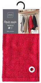 Piros frottír pamut törölköző 50x50 cm Cuistot – douceur d'intérieur