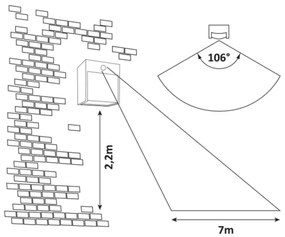 Rabalux 7478-LED kültéri fali lámpa mozgásérzékelővel BALIMO LED/12W/230V IP44