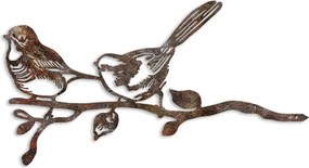Bird fém kerti dísztárgy, barna, 50×26 cm