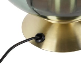 Art Deco asztali lámpa sárgarézzel és zöld üveggel - Pallon