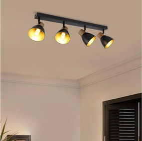 Brilagi - Irányítható spotlámpa ODENSE 4xE14/10W/230V fa/fekete