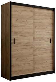 SAPHIRA tolóajtós gardrób 203x215 cm, craft tölgy kivitel