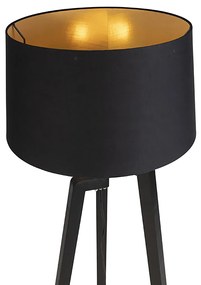 Okos állólámpa árnyékolóval fekete arannyal 50 cm, beleértve a Wifi A60-at - Puros