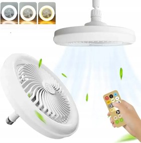Ventilátoros lámpa Led mennyezeti ventilátor távirányítóval E27 3000-6500k