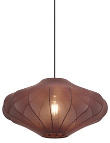Japandi függőlámpa barna színben, szöveternyővel, 50 cm - Plu