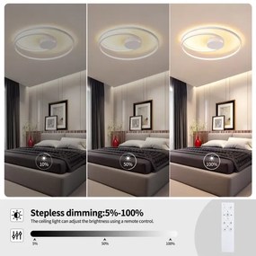 Brilagi - Dimmelhető LED mennyezeti lámpatest TWISTER LED/75W/230V átm. 70 cm fehér + távirányító