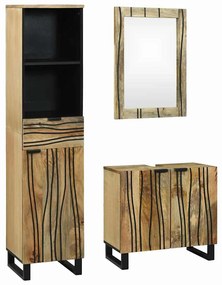 Fürdőszoba bútor szett fiókkal 3 pcs Barna 38 x 33 x 160 cm