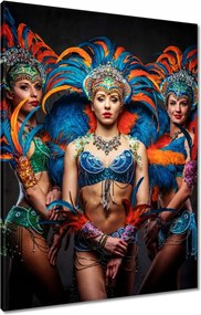 Vászonkép 60x80 Három színes táncosnő Samba karnevál