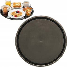 Műanyag Tálca 36 CM Kerek Csúszásgátló Tálaló Tálca