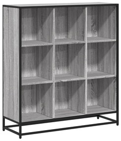szürke sonoma szerelt fa és fém könyvszekrény 97,5x33x107,5 cm