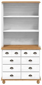 Hutch ASKIM&quot; Fehér 91x40x183 cm Masszív Fa Fenyő&quot;
