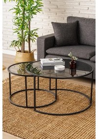 KÉSZLET 2x TOKYO konferenciasztal, átmérő 60/80 cm, fekete