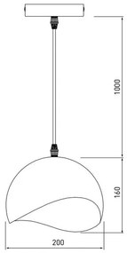 Lámpa Mennyezetilámpa MAVIA , 4963,AC220-240V,50/60Hz,1*E27, IP20, Diameter 20 CM,egy, fehér/piros